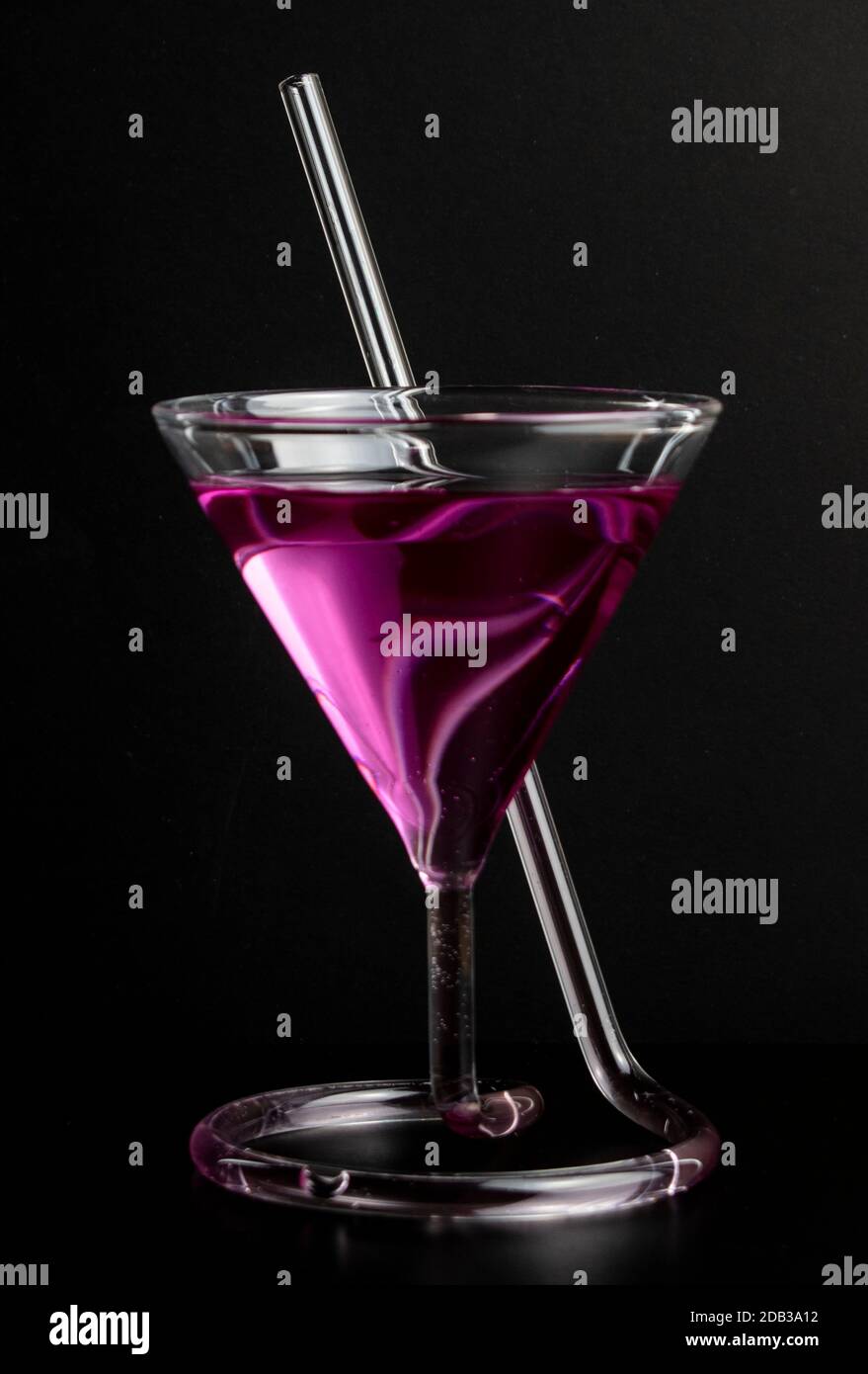 The Seven Deadly Sins portrayed in still life glassware using different colours to convey each emotion or sin Stock Photo