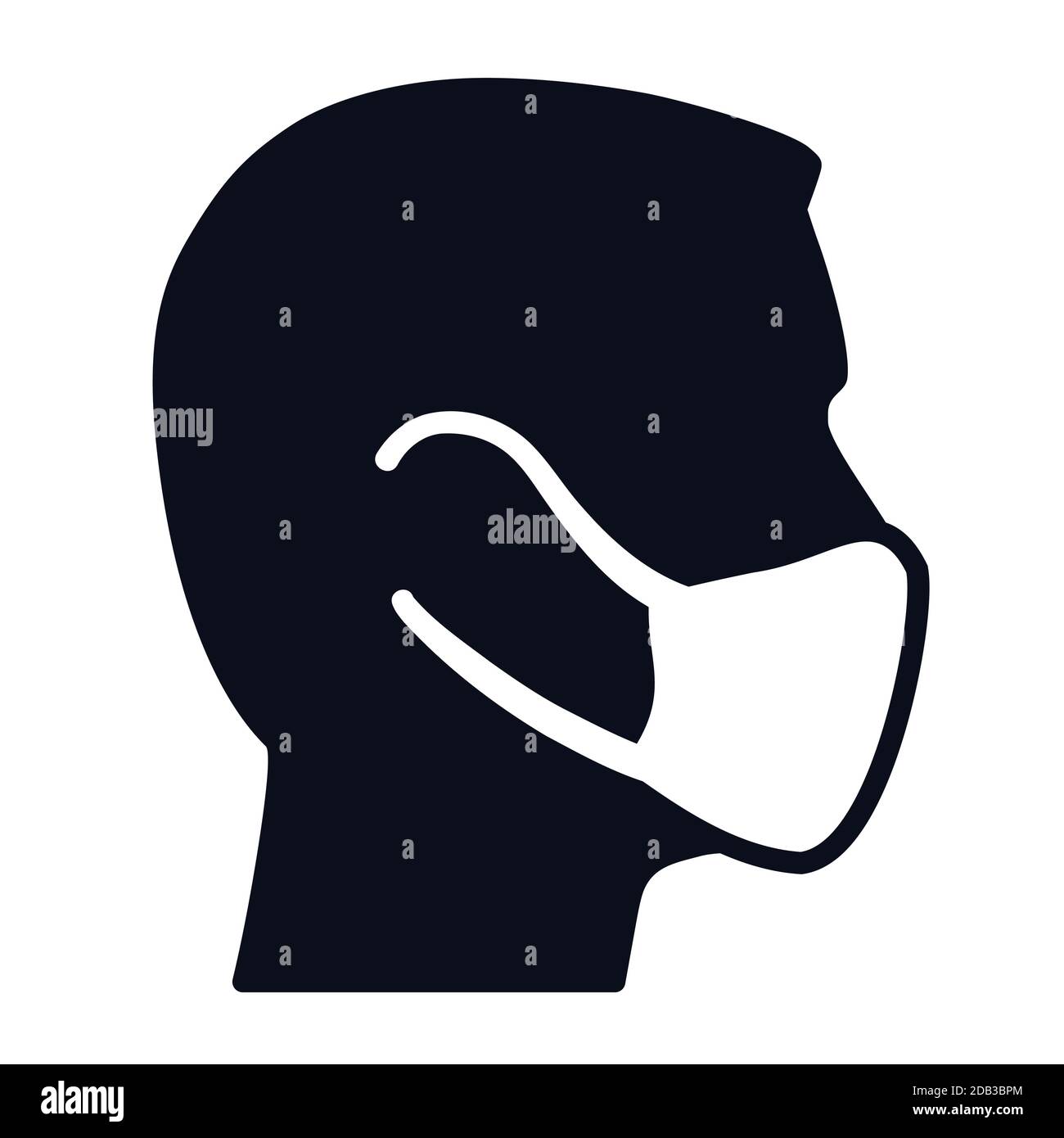 Respiratory protection with face mask and male head icon vector illustration Stock Vector