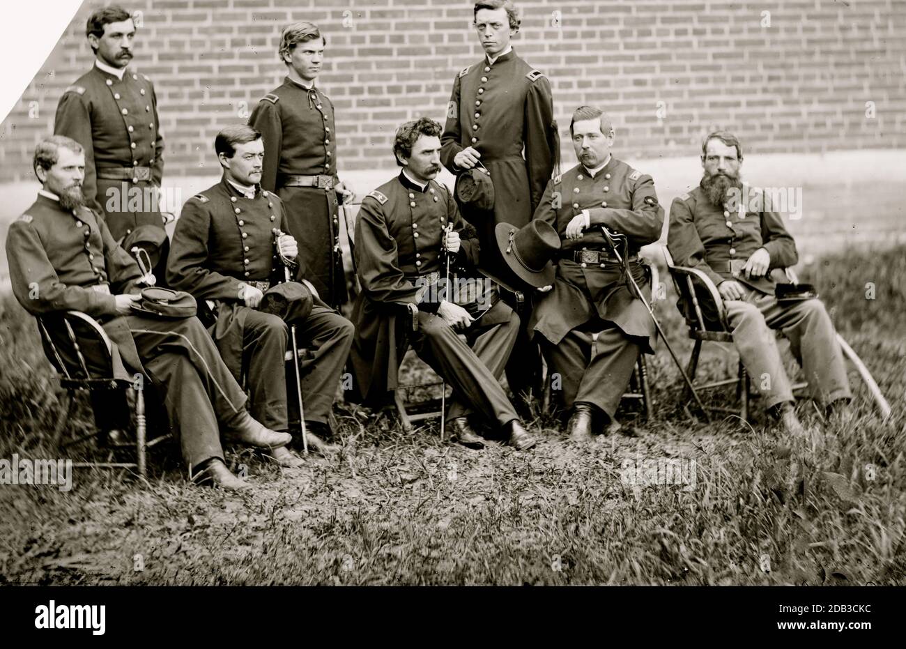 Washington, D.C. Gen. John F. Hartranft and staff, responsible for securing the conspirators at the Arsenal. Stock Photo