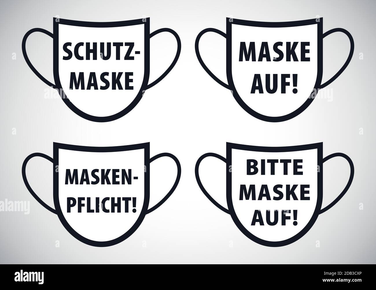 German face mask request or requirement signs vector illustration Stock Vector
