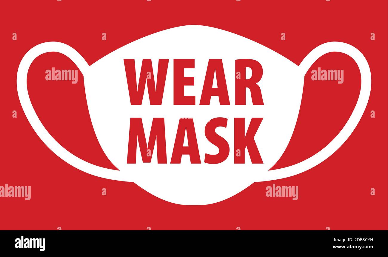 Wear face mask request or requirement sign vector illustration Stock