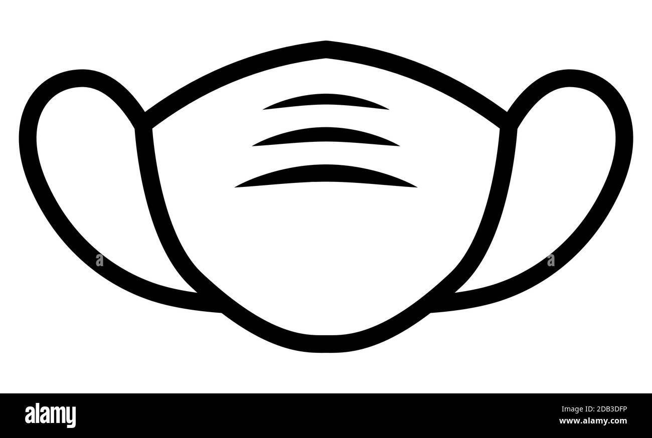 Face mask icon or symbol outline design vector illustration Stock Vector