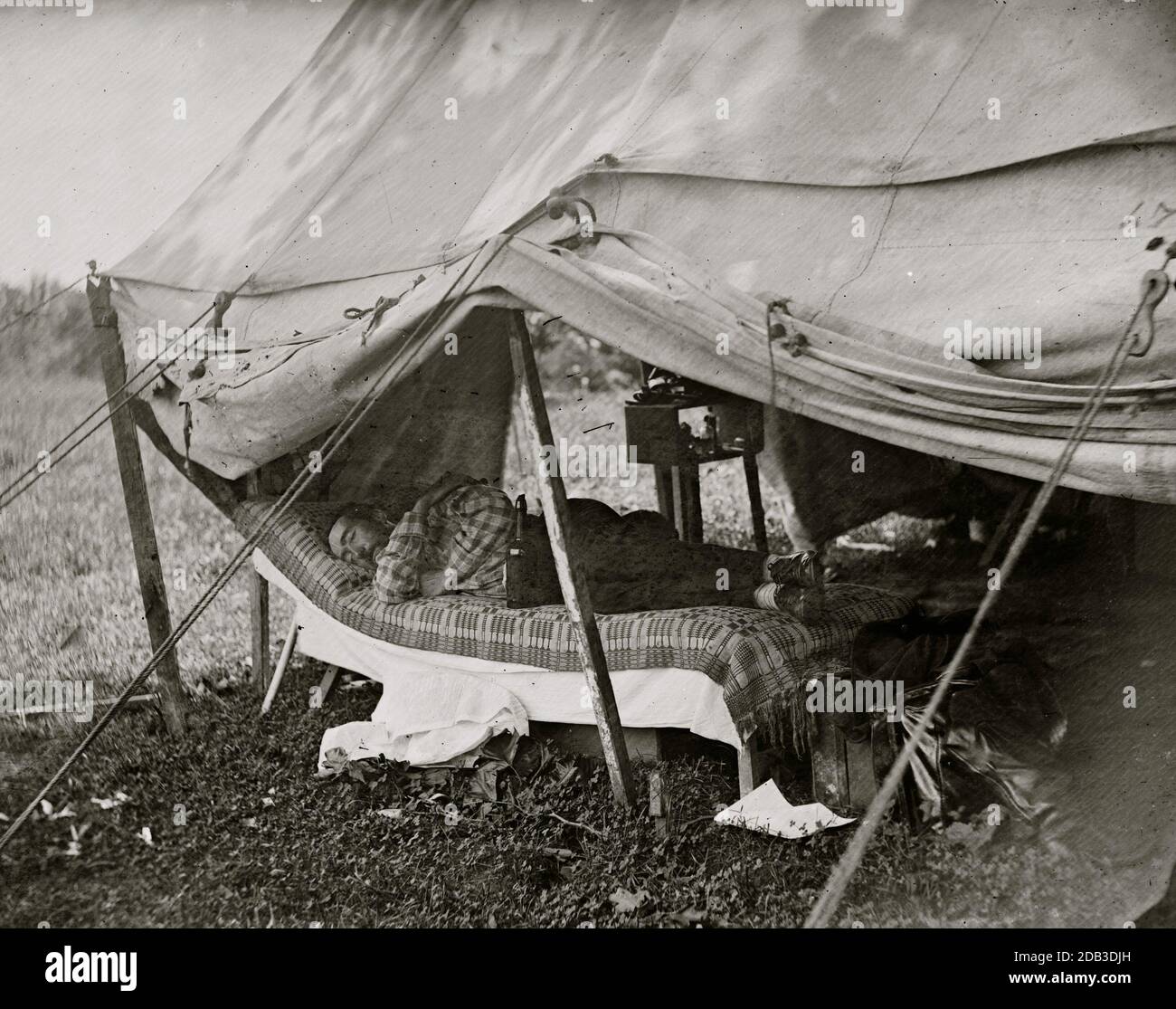 Westover Landing, Va. Lt. Col. Samuel W. Owen, 3d Pennsylvania Cavalry, caught napping. Stock Photo