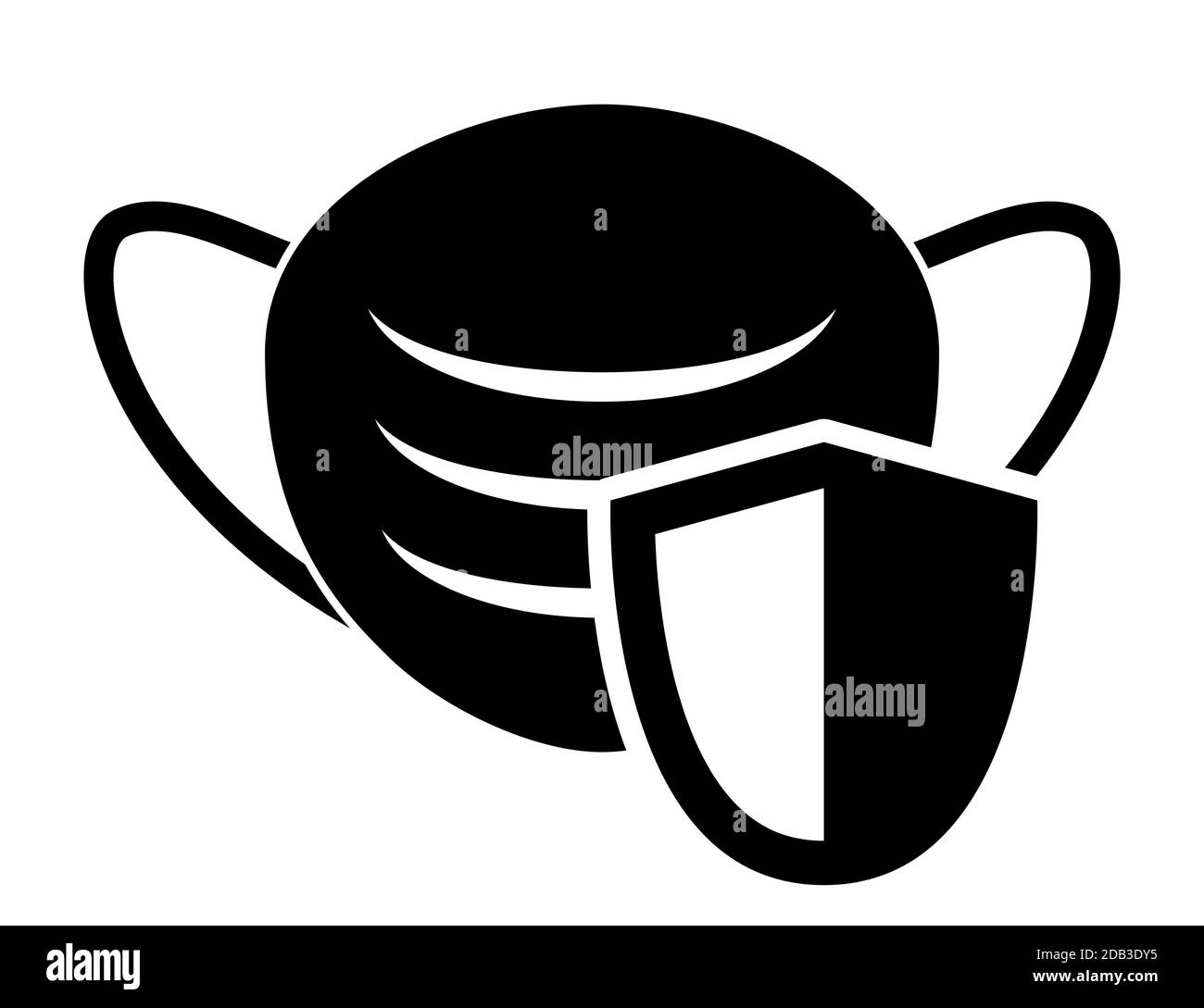 Face mask with protection shield symbol for virus protection vector ...