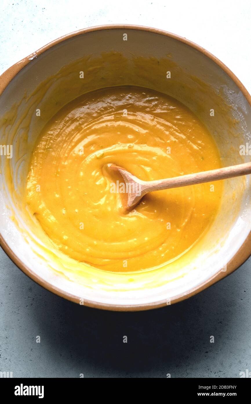 Cake Batter in Earthenware Bowl Stock Photo Alamy