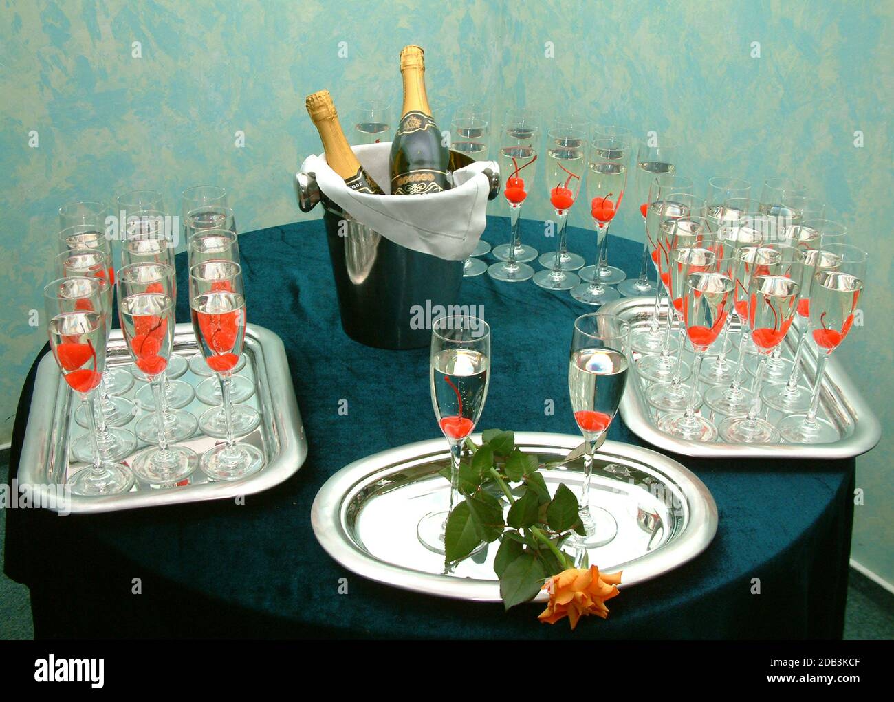 Festive champagne in glasses on the table Stock Photo - Alamy