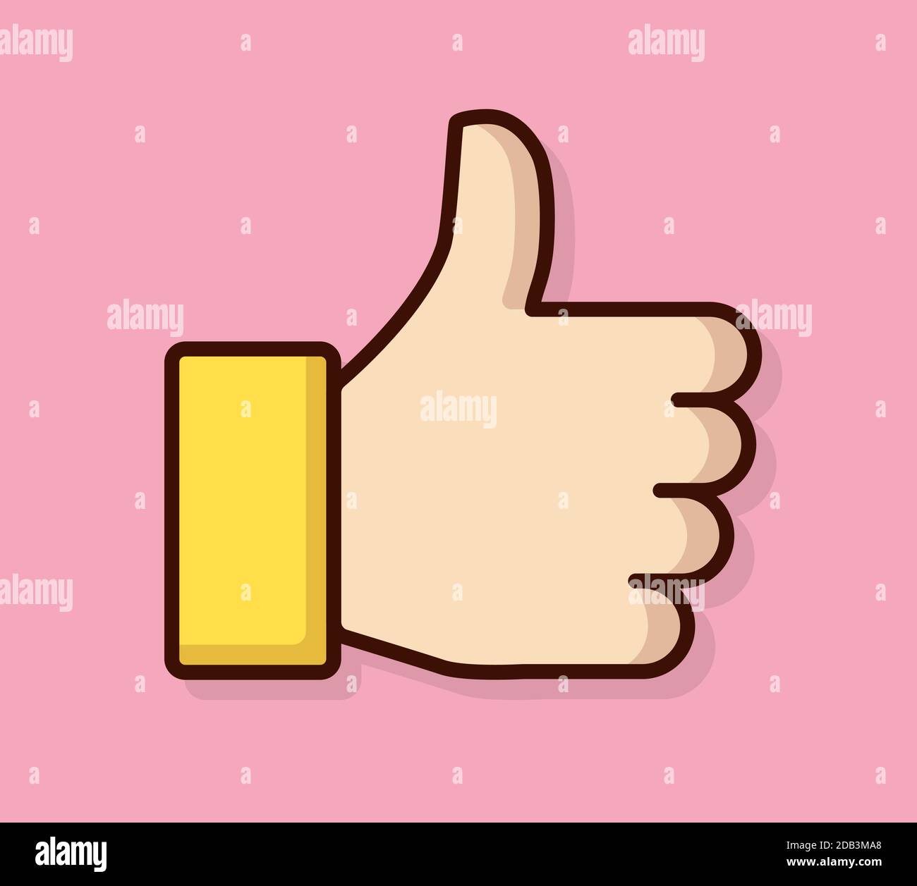Human thumb up or like button. Confirm and approval web symbol vector illustration Stock Vector