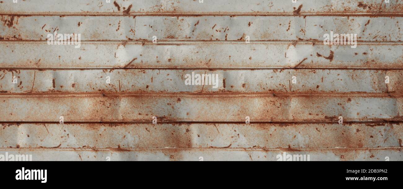 old rusty sheet metal wall, banner background wallpaper Stock Photo - Alamy