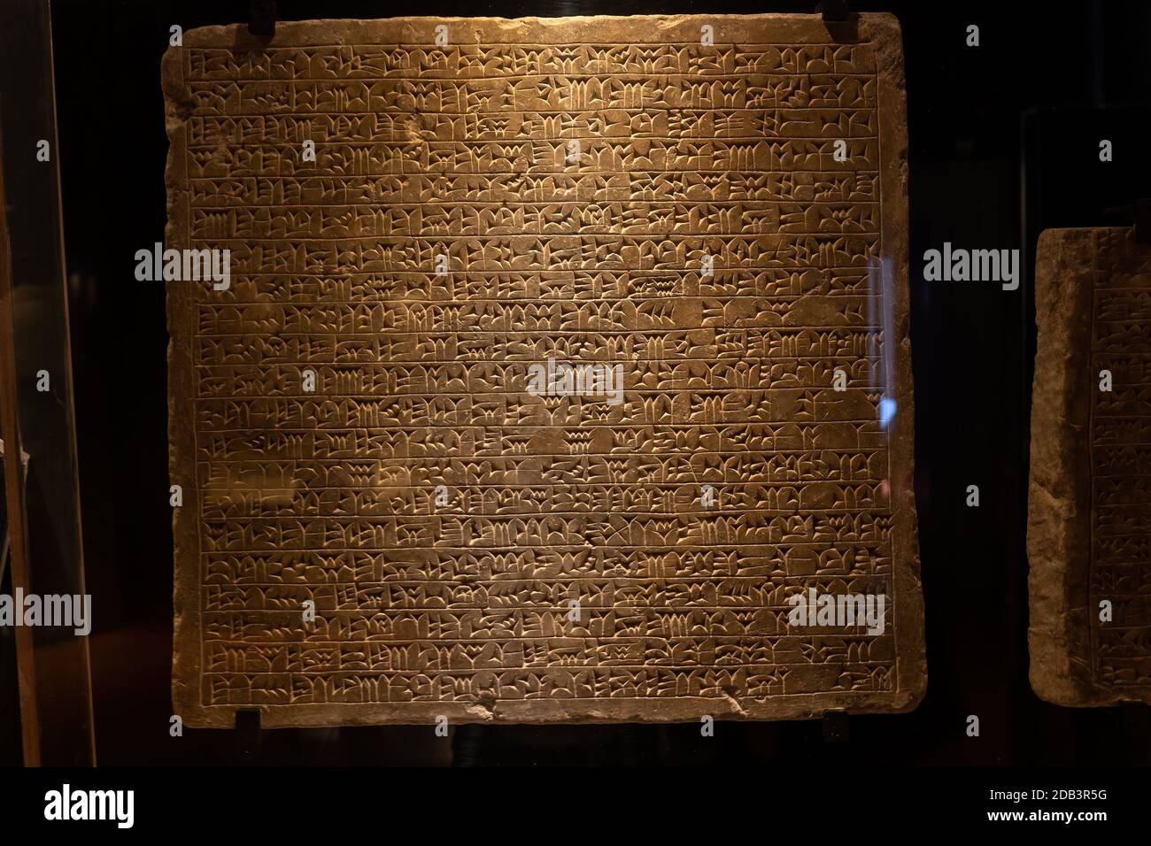 Inscription of Sargon II from the Inner Court of Royal Palace of Sargon II at Khorsabad, Neo-Assyrian period, 721-705 B.C. in Vatican Museums, Rome, I Stock Photo