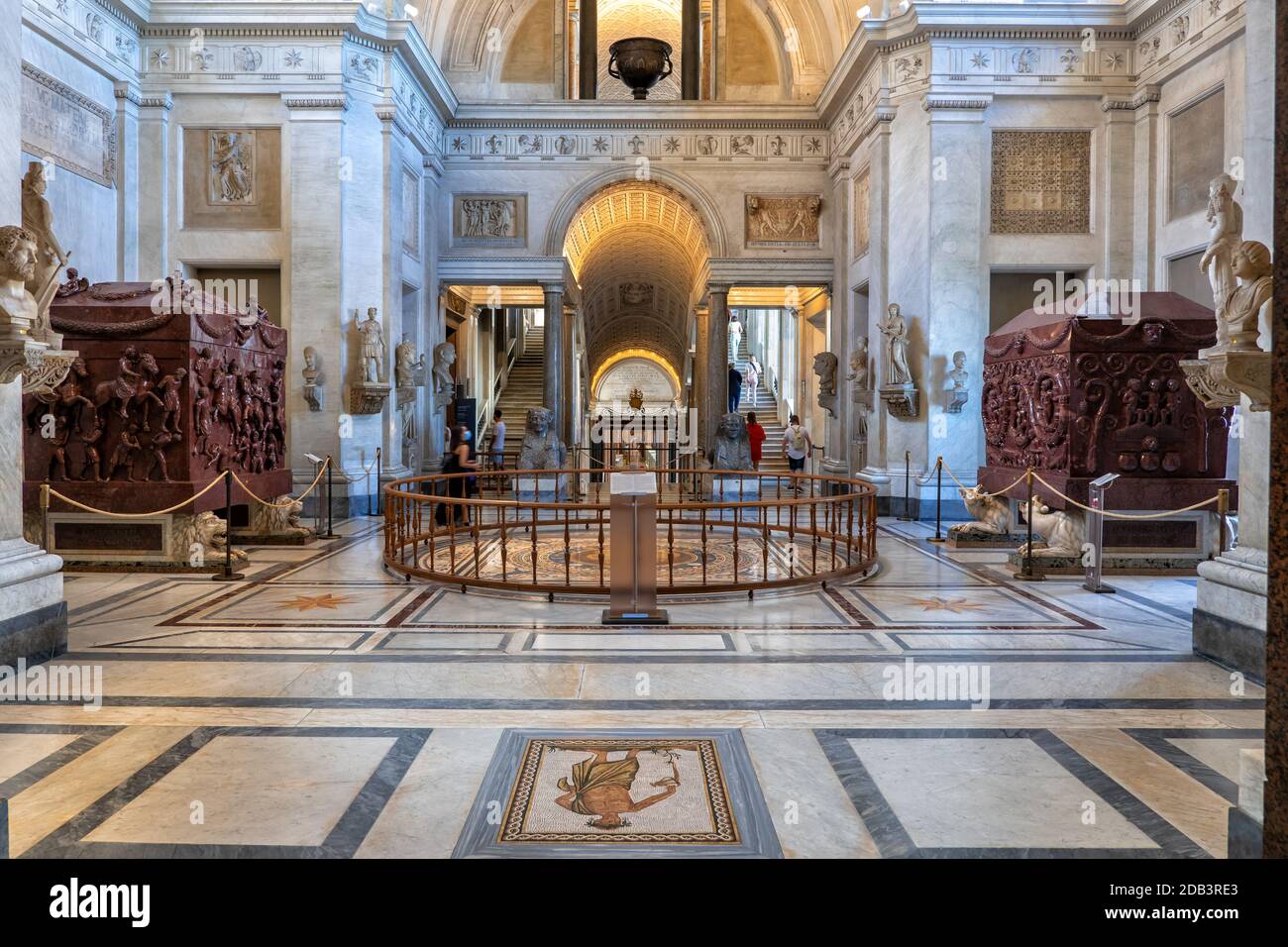 Greek Cross Hall (Sala a Croce Greca), Museo Pio Clementino interior, Vatican Museums, Rome, Italy Stock Photo