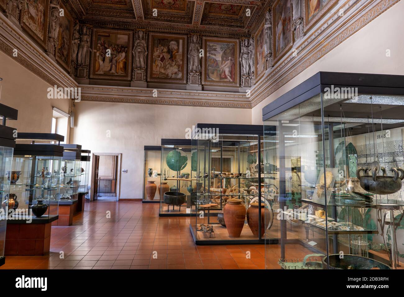 Gregorian Etruscan Museum interior exhibition in Vatican Museums, Rome, Italy Stock Photo