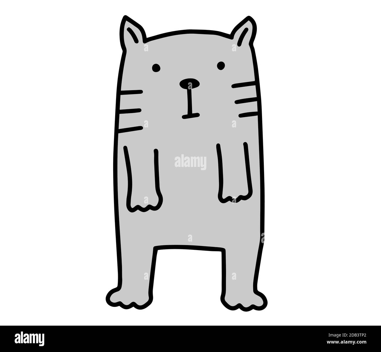 Cat doodle. Hand drawn lines cartoon character vector illustration isolated on white background. Stock Vector