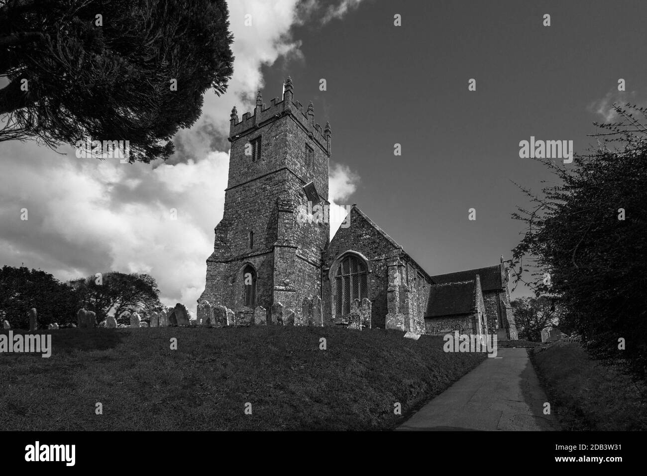All Saints Church in the picturesque village of Godshill Isle of Wight UK. October 2020 Stock Photo