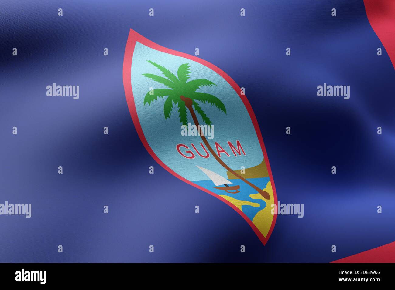 3d rendering of Guam flag waving Stock Photo