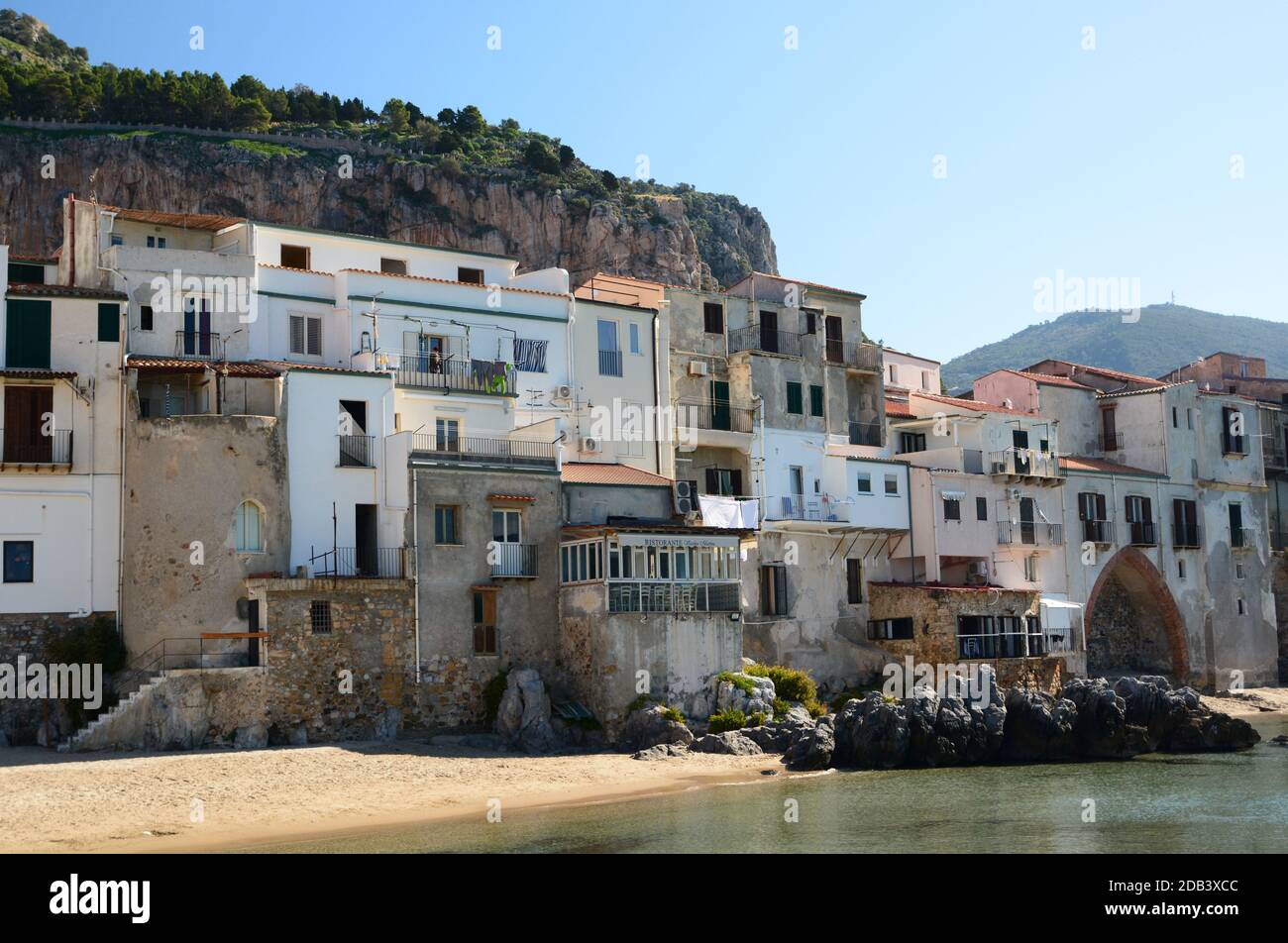 Traditional houses. Cefalu. Sicily. Italy Stock Photo Alamy
