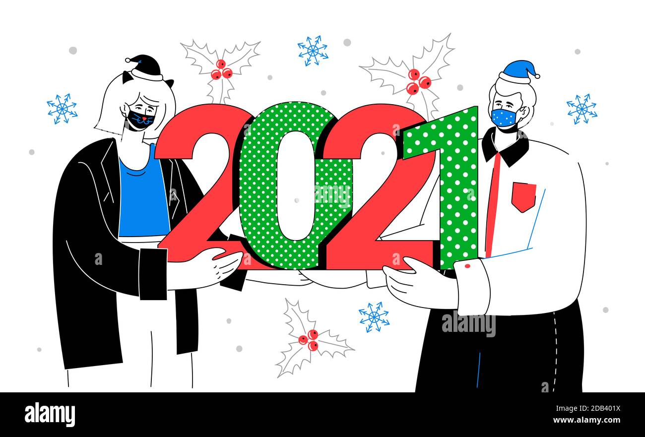 Happy New Year - flat design style illustration Stock Vector