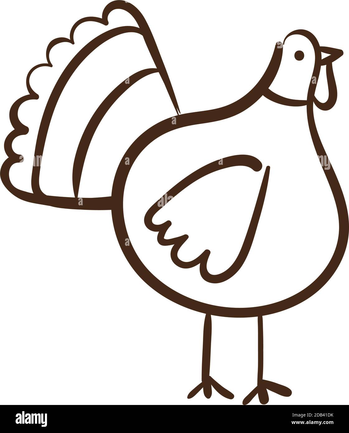 thanksgiving turkey bird line style icon vector illustration design Stock Vector