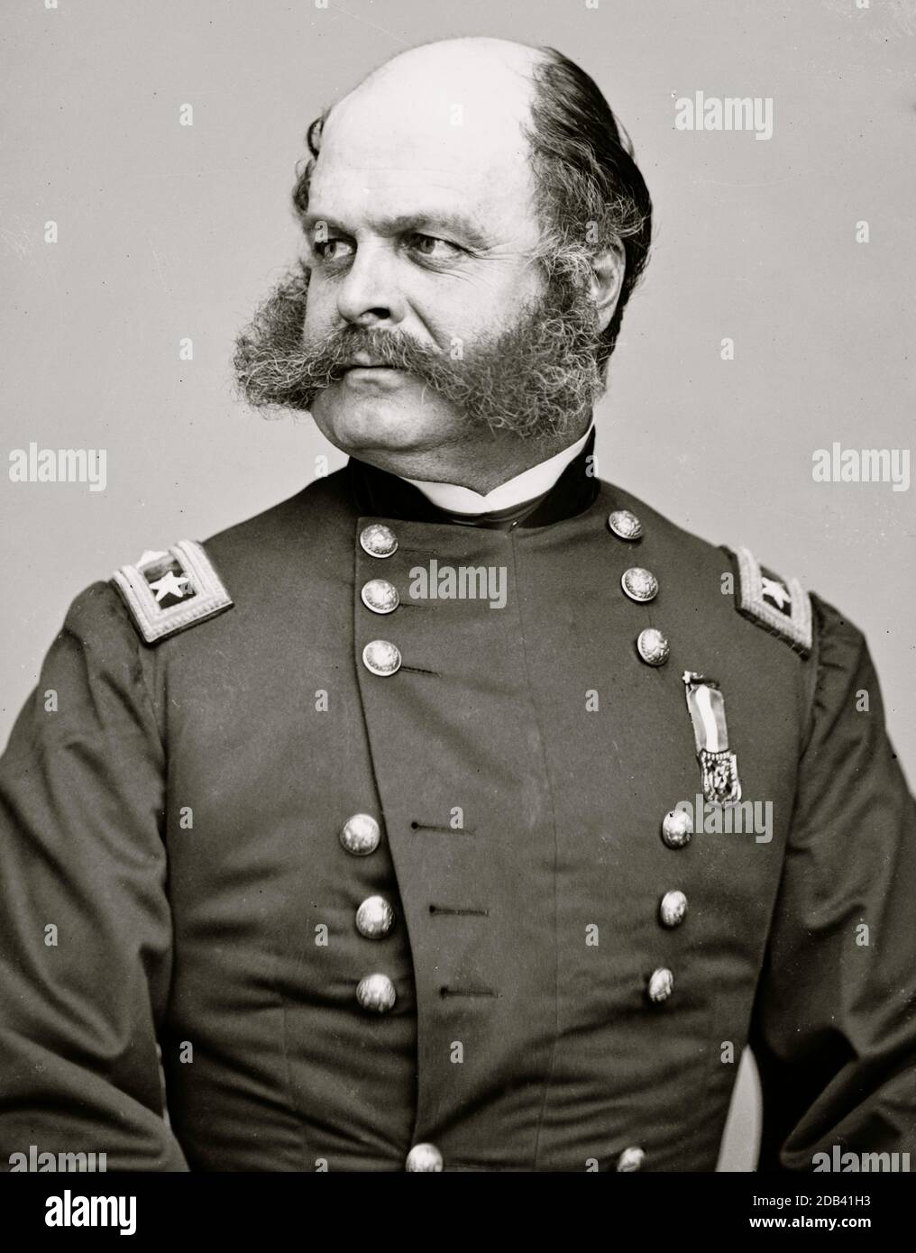 Portrait of Maj. Gen. Ambrose E. Burnside, officer of the Federal Army. Stock Photo