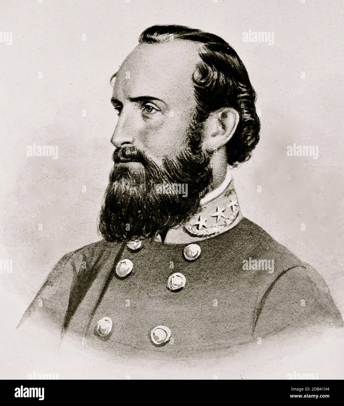 Stonewall Jackson, Confederate General Portrait. Stock Photo