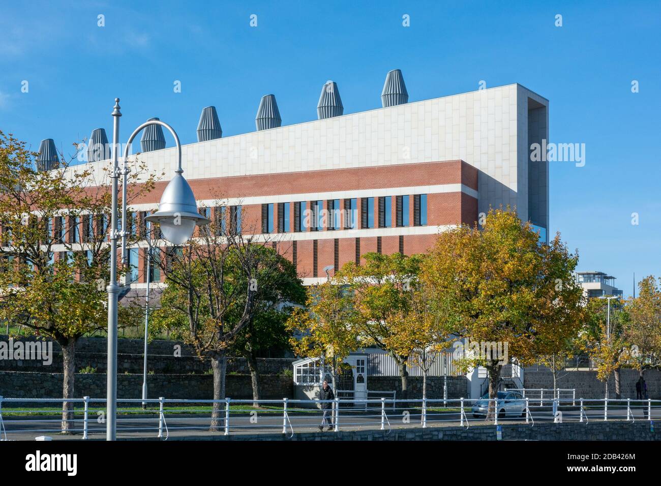 View of the Lexicon Library from East Pier at Dun Laoghaire in County Dublin, Ireland Stock Photo