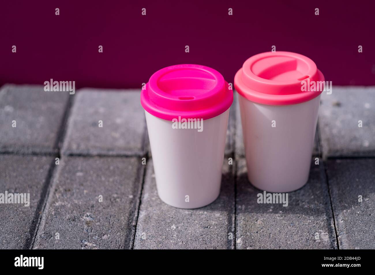 Zero waste concept stylish reusable bamboo eco coffee cup. Ban single