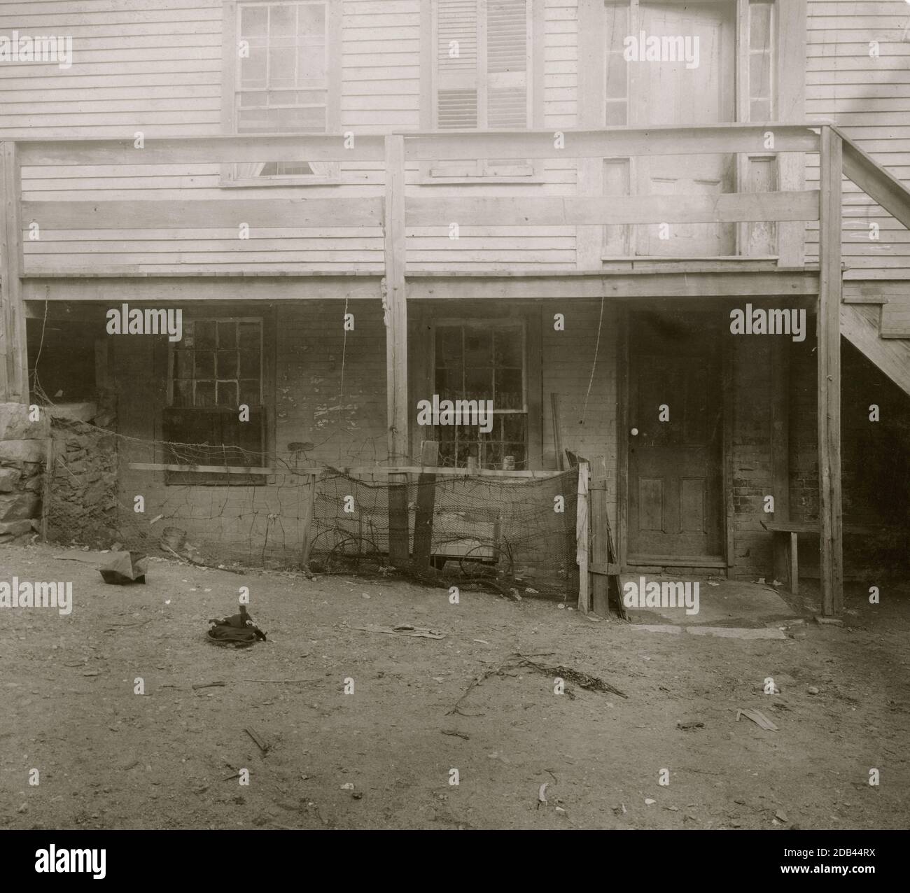 Basement tenements, immigrants High Street, Central Falls, R.I. . Stock Photo