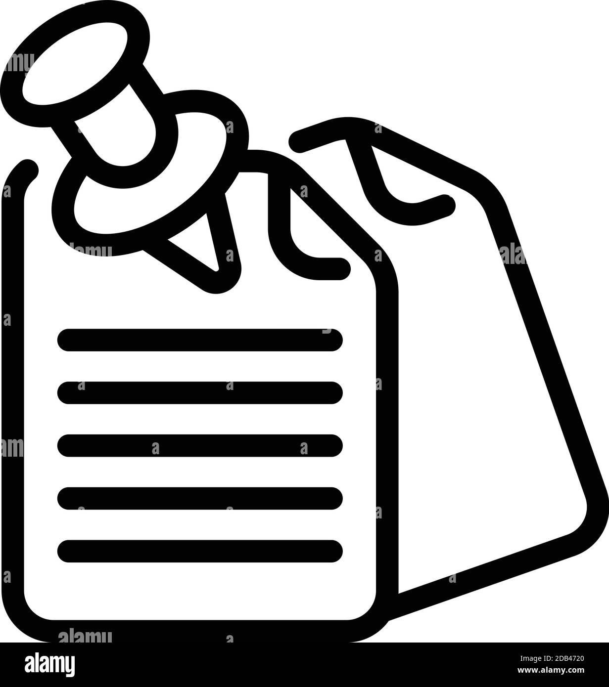 Pinned notes icon. Outline pinned notes vector icon for web design isolated on white background Stock Vector