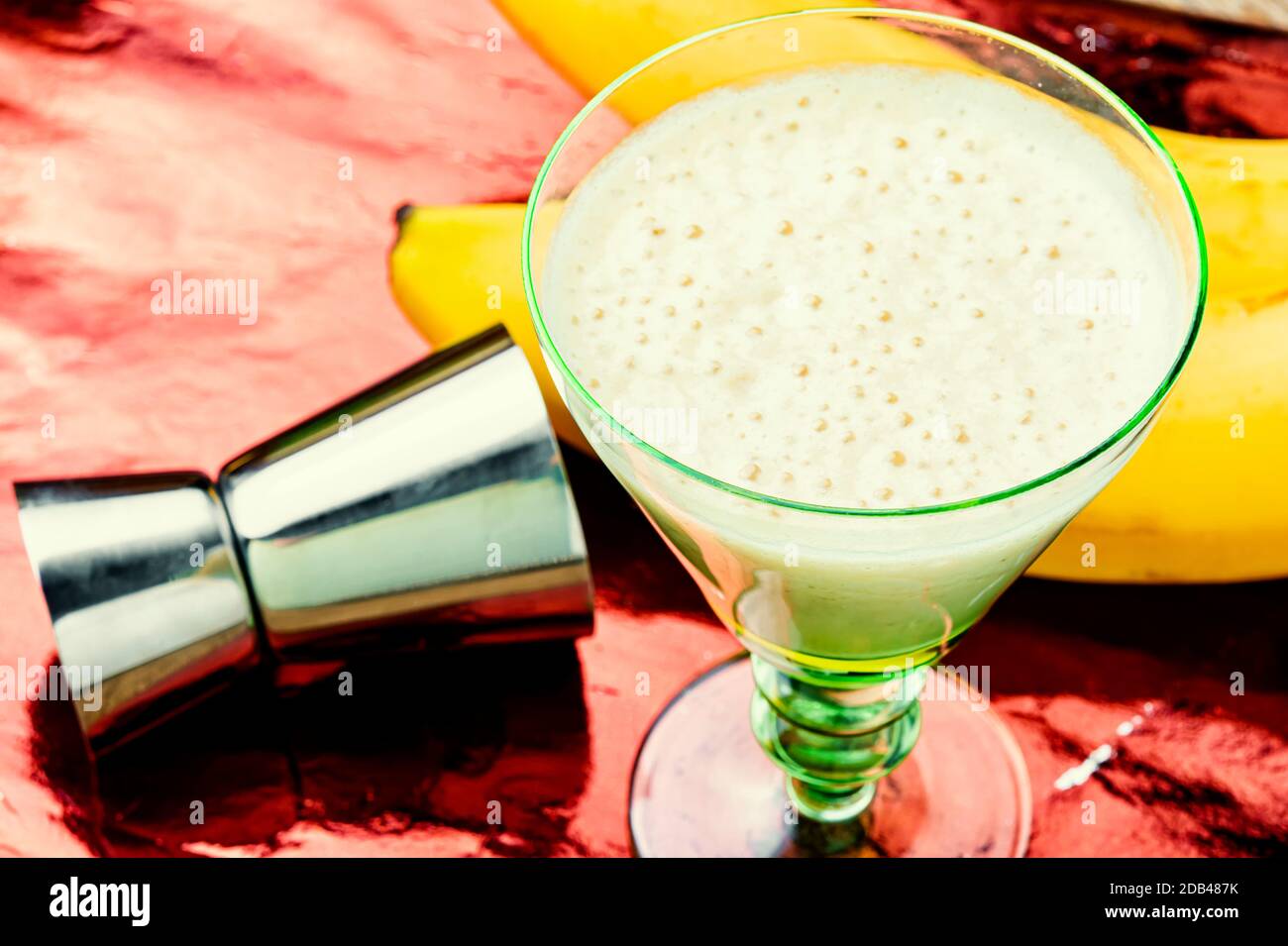 Alcoholic liquor or cocktail of ripened bananas Stock Photo Alamy
