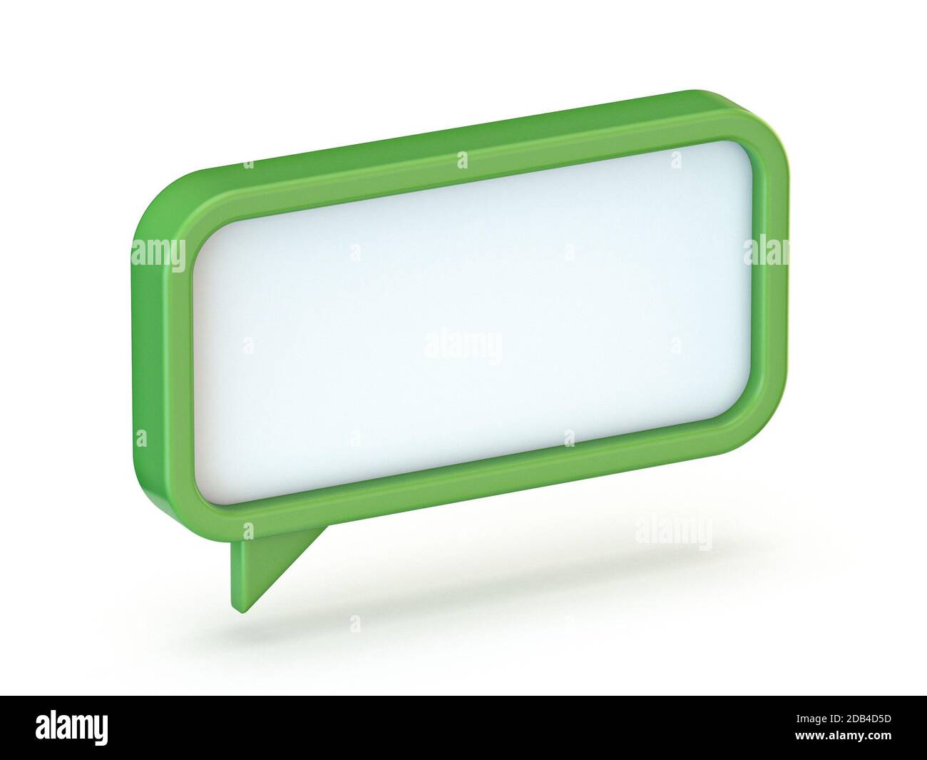 Green speech bubble Rectangle shape 3D render illustration isolated on ...