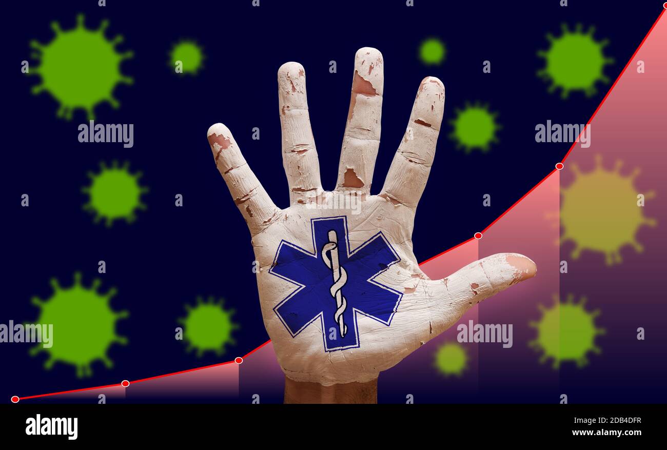 man hand palm painted life star symbol Stock Photo - Alamy