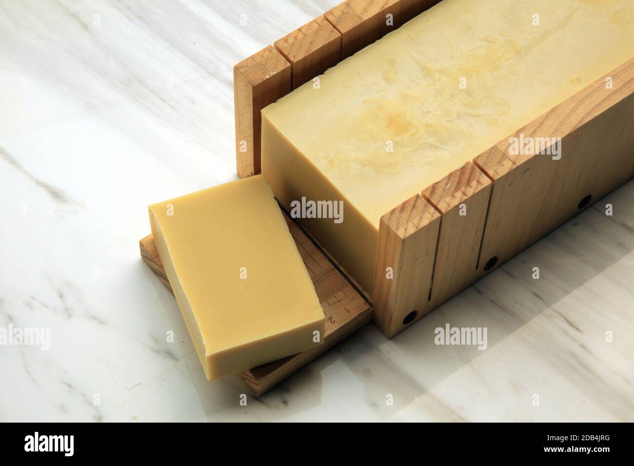 Handcrafted castille soap made with extra virgin olive oil displayed on