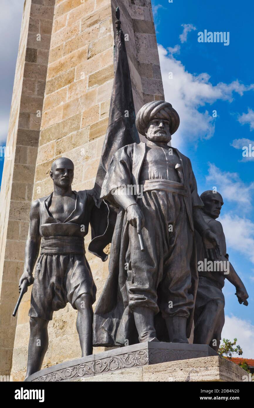 Istanbul, Turkey.  Statue in Beşiktaş district of Ottoman Admiral of the Fleet of Hayreddin Barbarossa, or Barbarossa Hayreddin Pasha, 1478 to 1546. Stock Photo