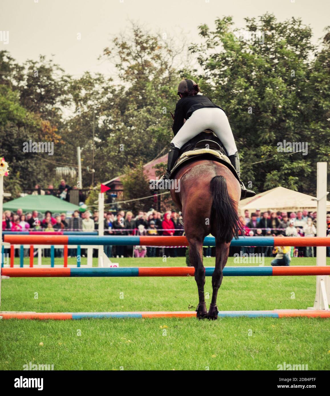 Rider on horse vintage retro style Stock Photo - Alamy