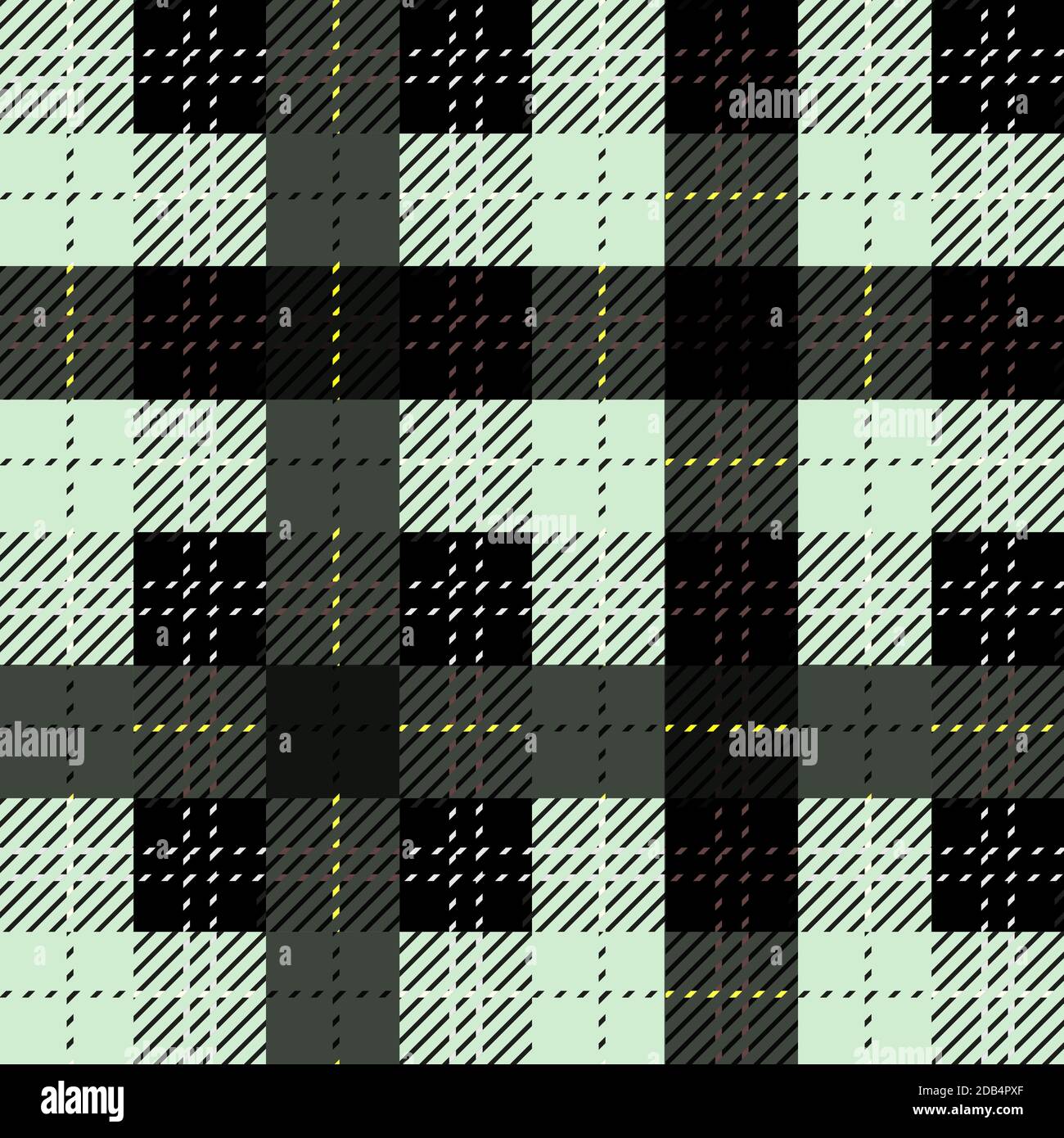 Black and white fabric texture check tartan seamless pattern. Vector ...