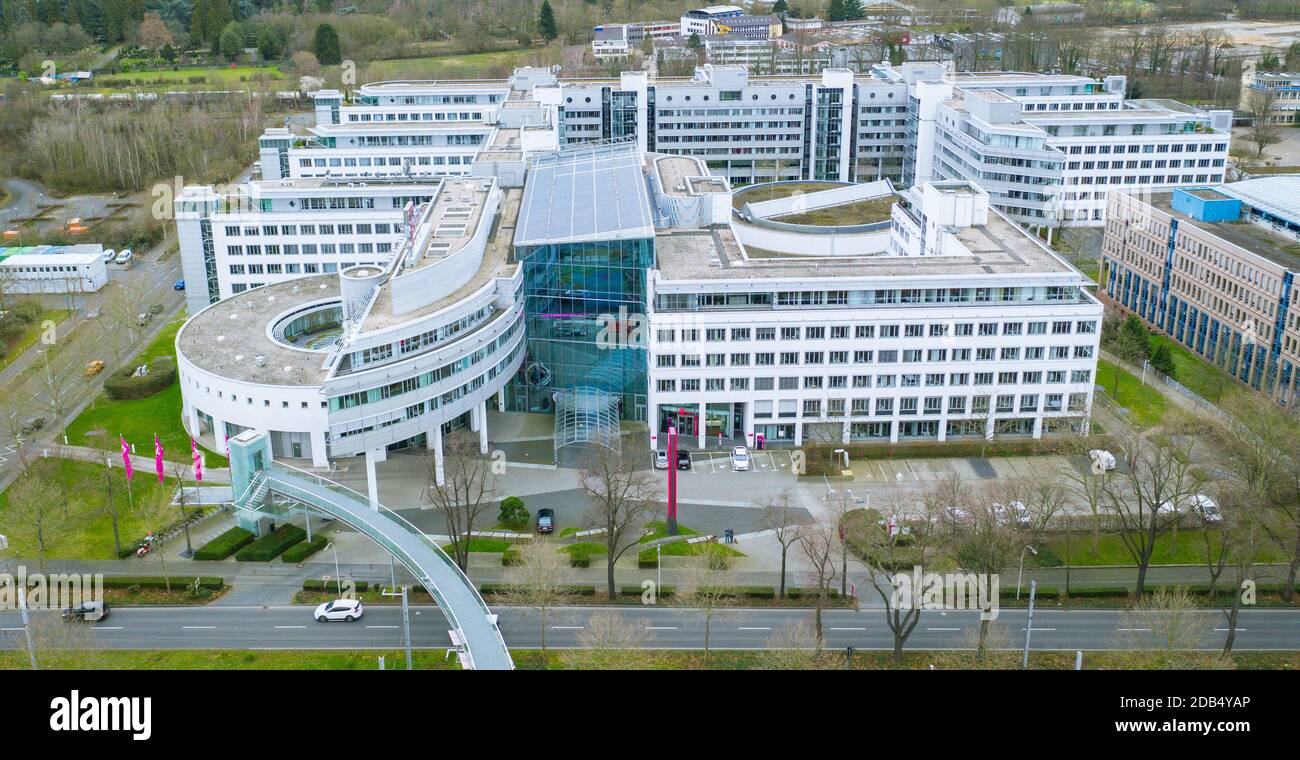 Germany/Bonn Feb. 2020: Headquarter Building of the Deutsche Telekom AG Telecommunications company Stock Photo