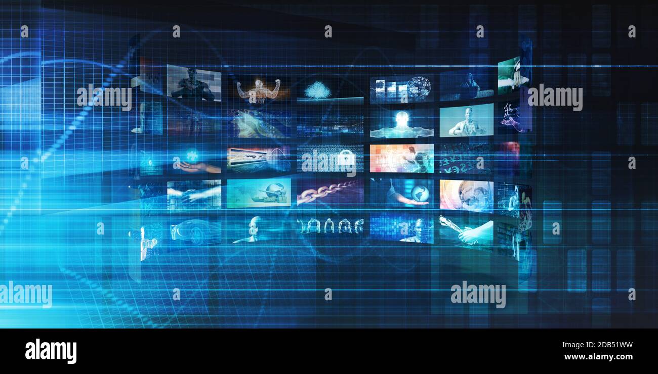 Digital Multimedia Broadcasting Technology as Media Concept Stock Photo