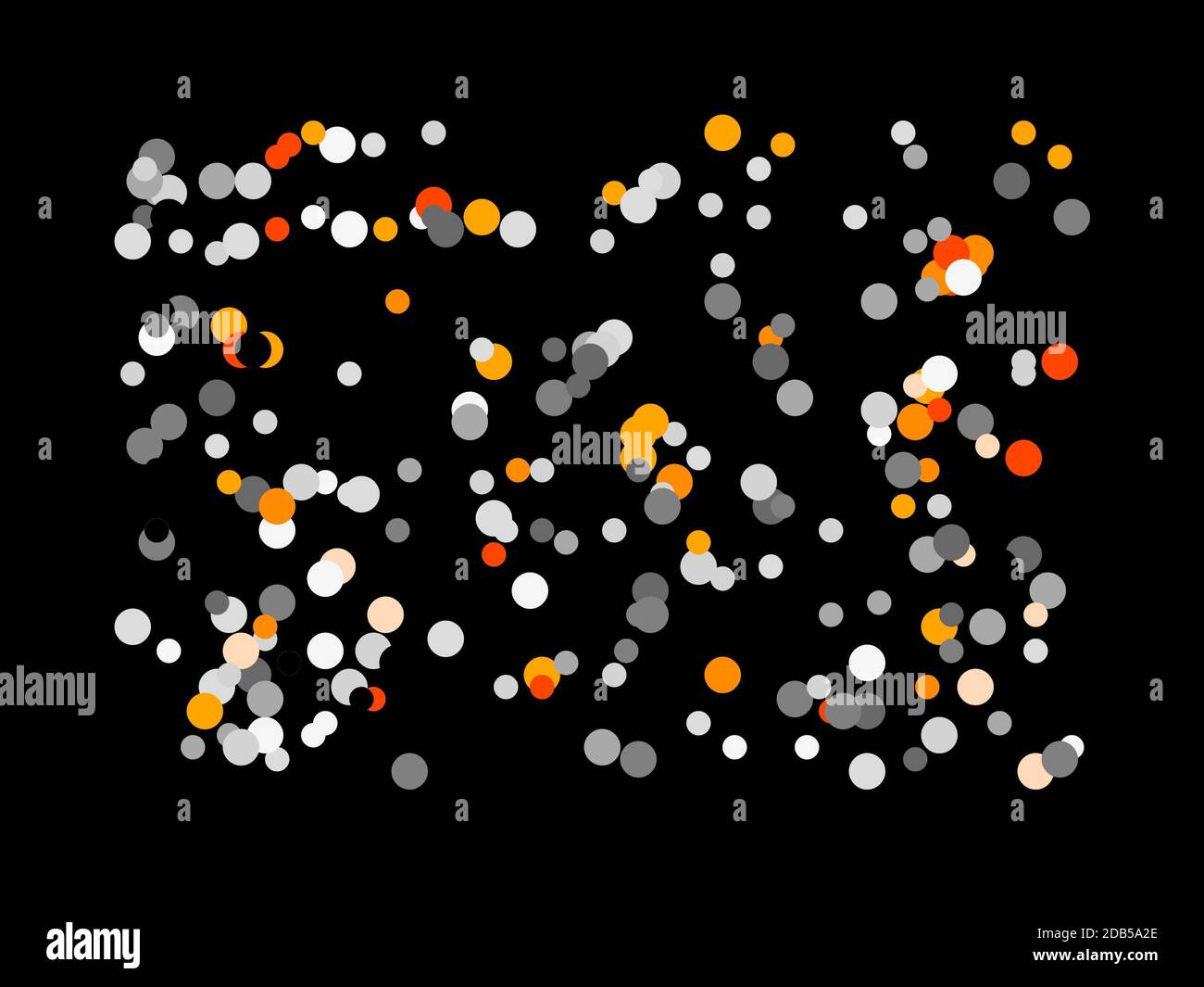 Abstract minimalist grey orange illustration with circles and black ...