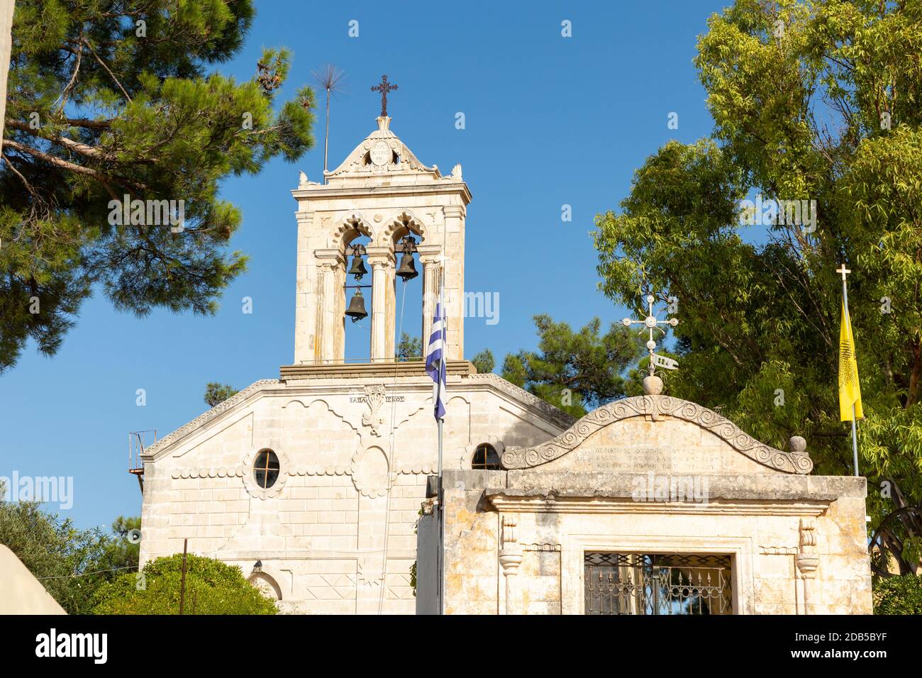 Exterior view of a Greek Orthodox church in the village of Kefalas ...