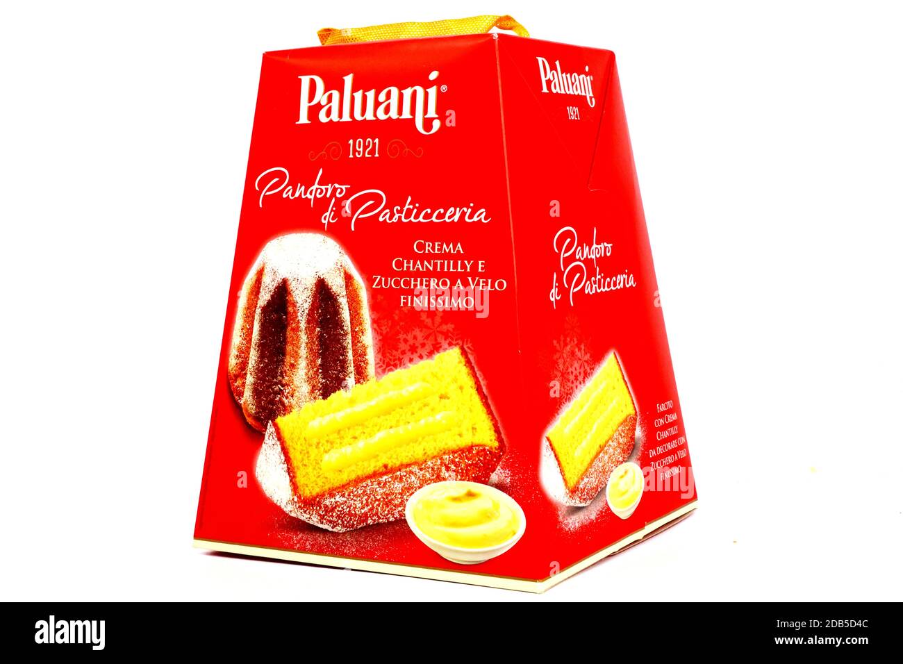 Traditional Italian Christmas Cake Pandoro with chantilly cream produced in  Italy by PALUANI Confectionery Company Stock Photo - Alamy