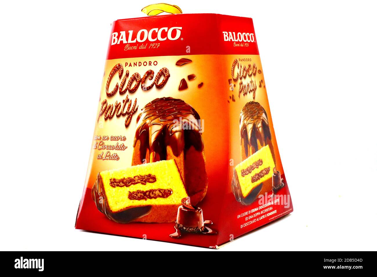 Traditional Italian Christmas Cake Pandoro with Chocolate produced in