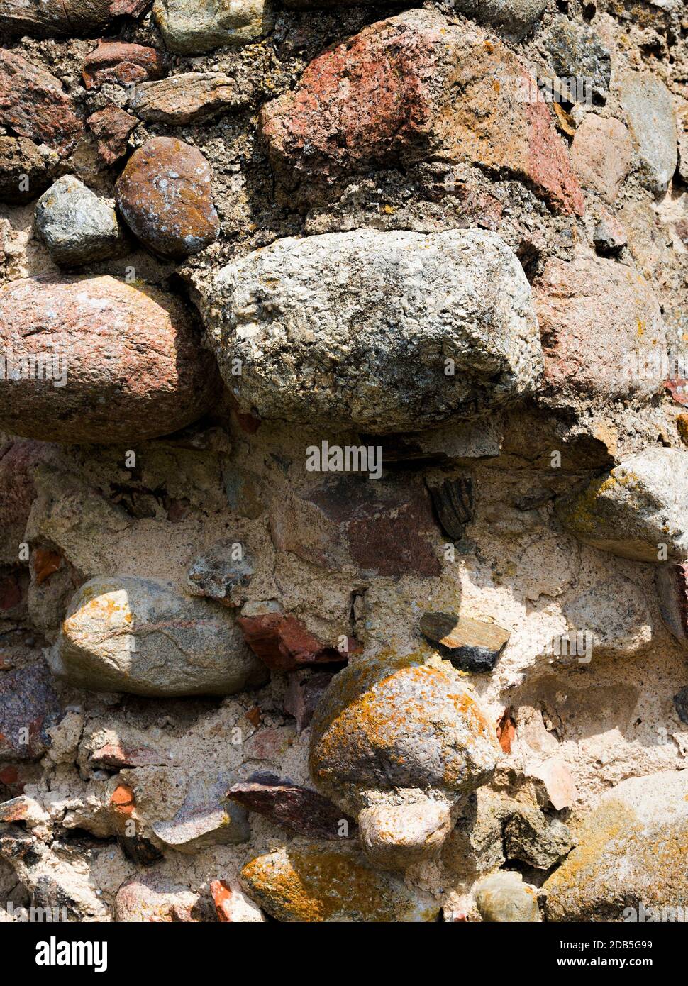 ruins of a fortress or castle made of different building materials 