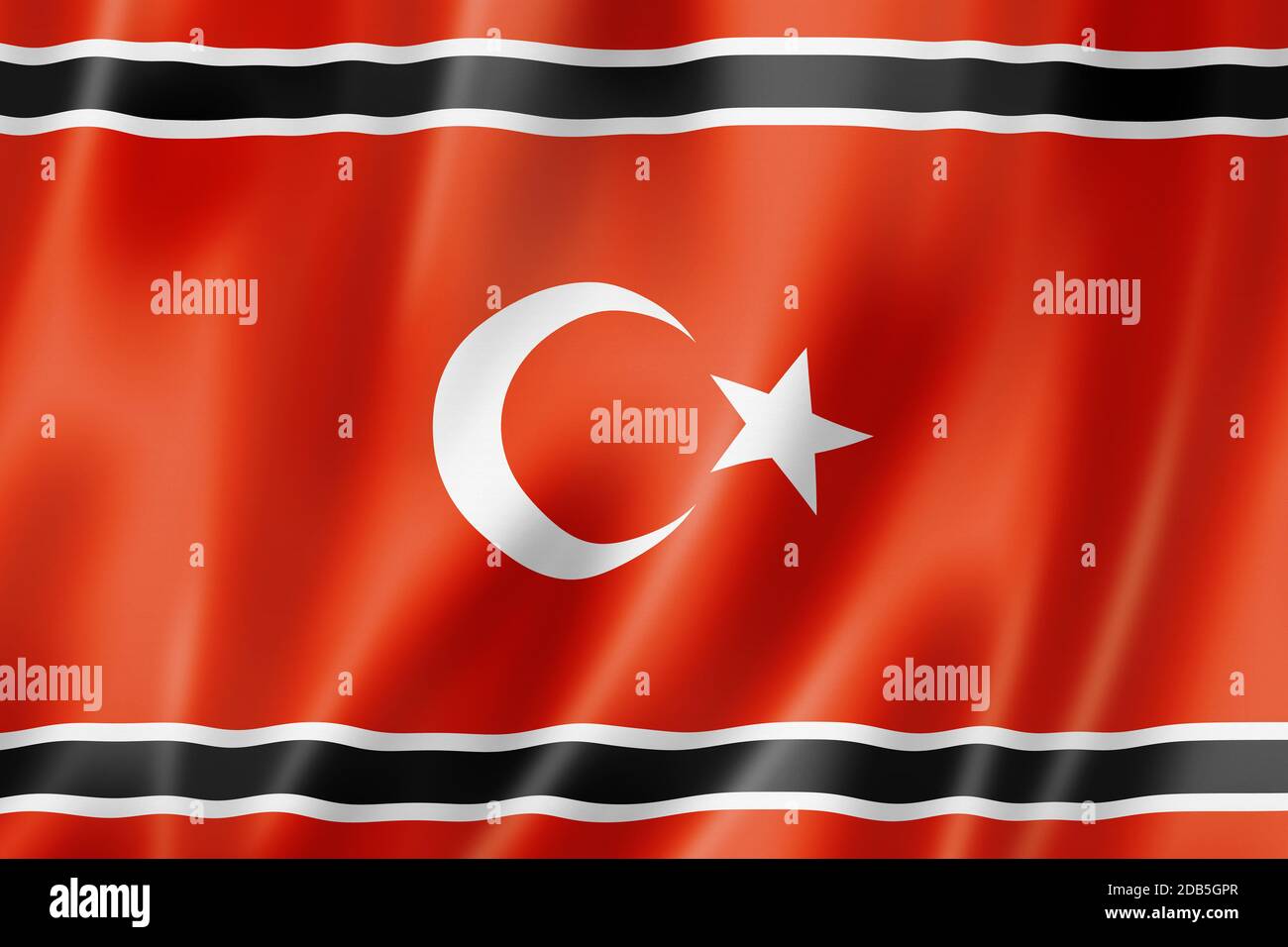 Aceh people ethnic flag, Indonesia. 3D illustration Stock Photo