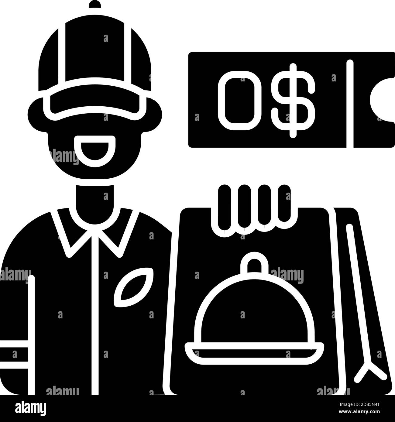 Free delivery coupon black glyph icon Stock Vector