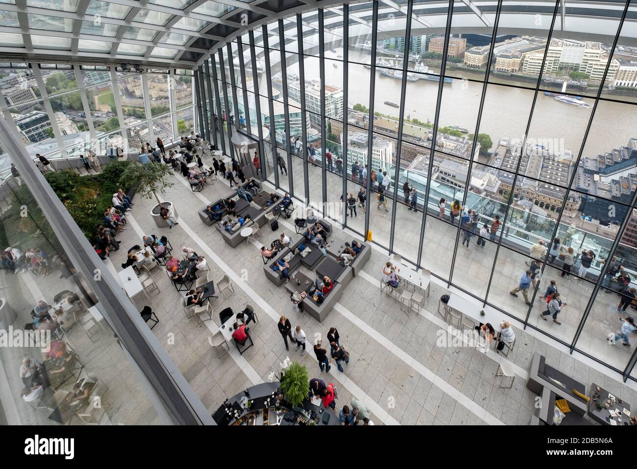 The Sky Garden viewing gallery on the 43rd floor of the Walkie Talkie  skyscraper in London pffers panoramic views over the Stock Photo - Alamy