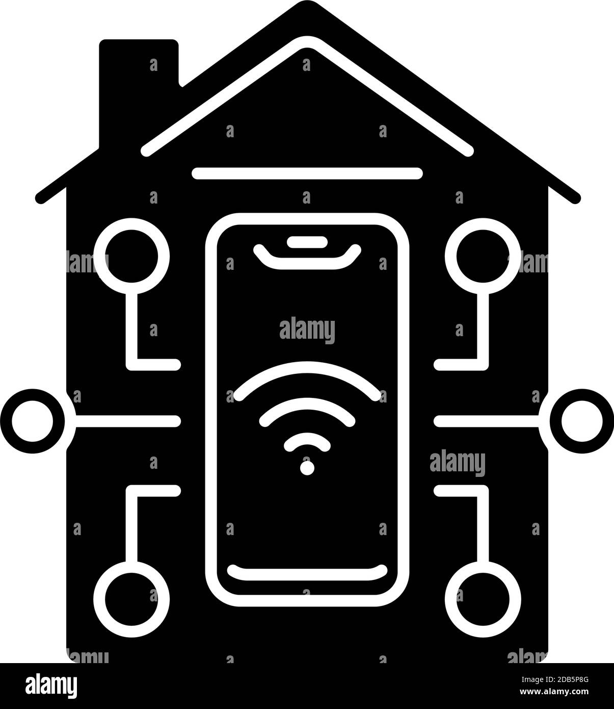 Remote access black glyph icon Stock Vector