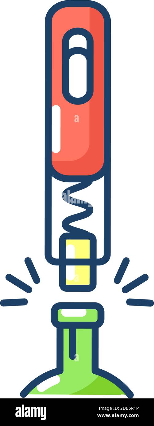 Corkscrew RGB color icon Stock Vector