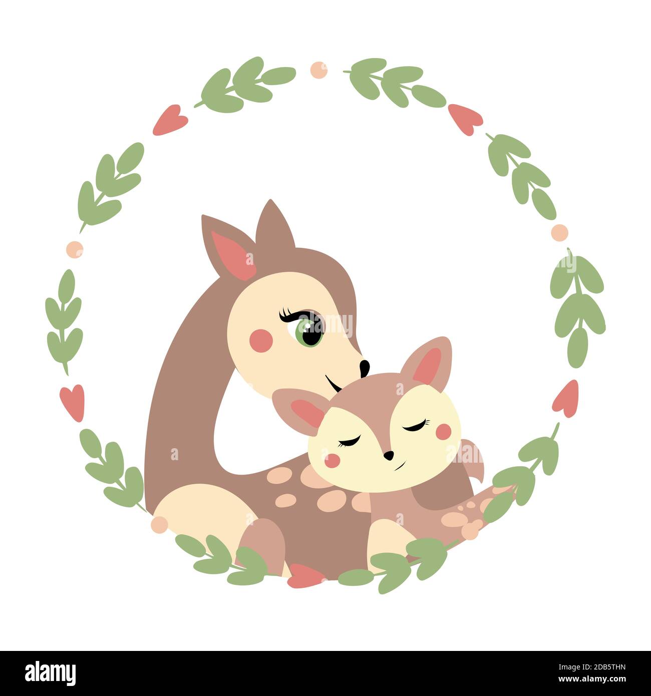 Cartoon Deer Family Mother And Baby Cute Animals For Mothers Day Animals Mom And Baby Stock Vector Image Art Alamy