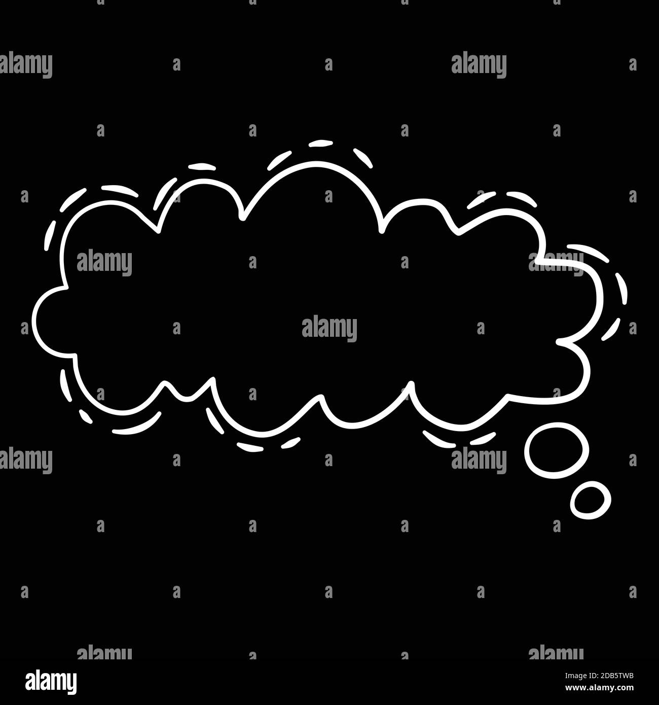Comic cloud speech bubble pop art icon, hand drawn and outline style ...