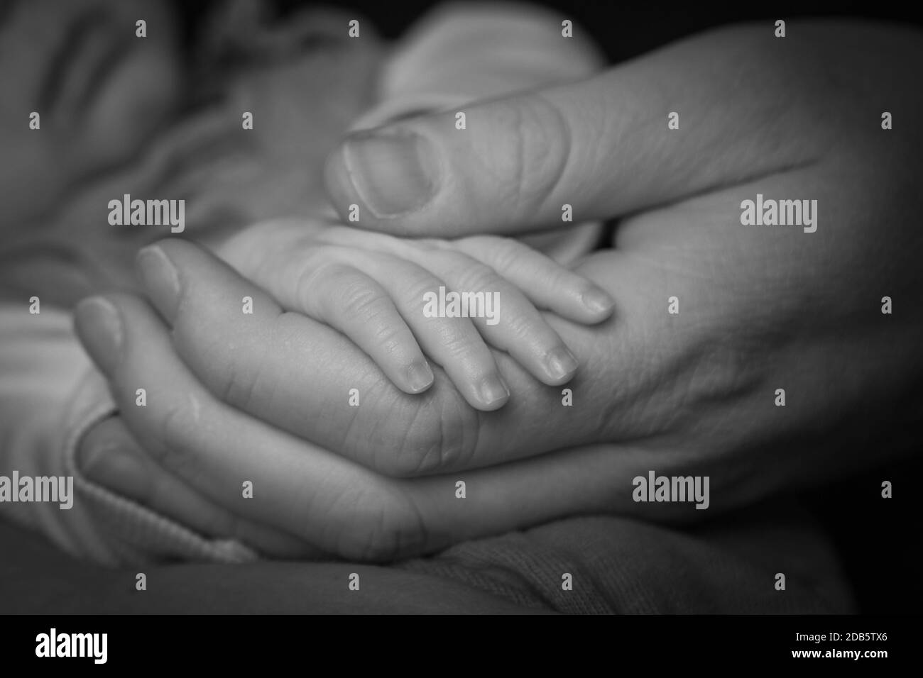 newborn hand and feet Stock Photo