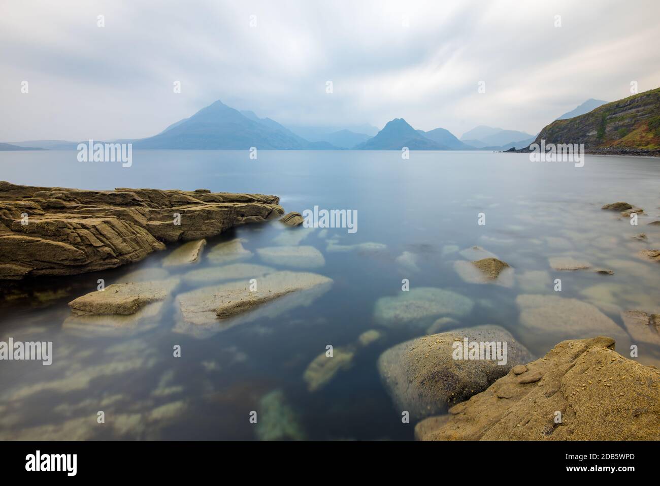 View of Cuillins Range from Elgol on the Isle of Skye, Scotland, UK. Stock Photo